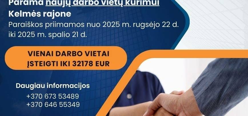 Kvietimas teikti paraiškas Užimtumo tarnybos vietinių užimtumo iniciatyvų programai