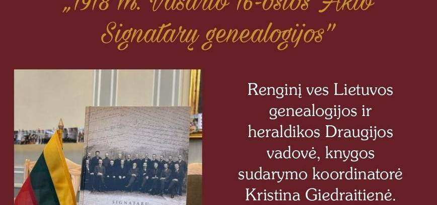 Knygos „1918 m. Vasario 16-osios Akto Signatarų genealogijos