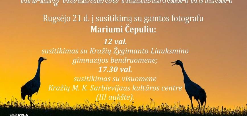 Susitikimas su gamtos fotografu Mariumi Čepuliu