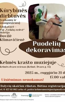 Puodelių dekoravimo kūrybinės dirbtuvės
