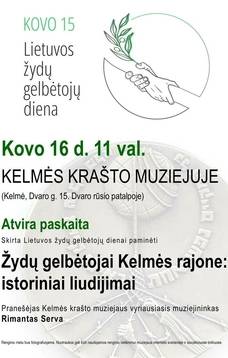 Atvira paskaita „Žydų gelbėtojai Kelmės rajone: istoriniai liudijimai“