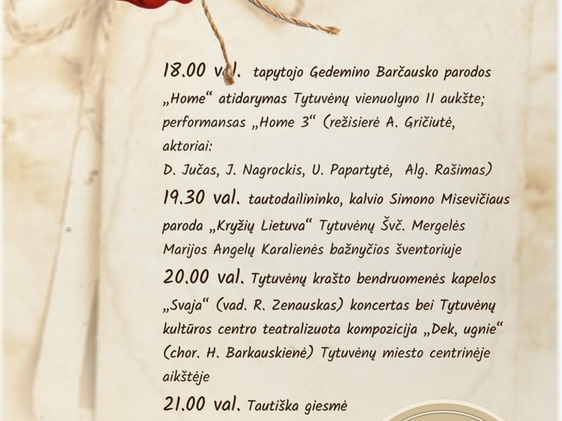 Liepos 6 d. minėjimas Tytuvėnuose