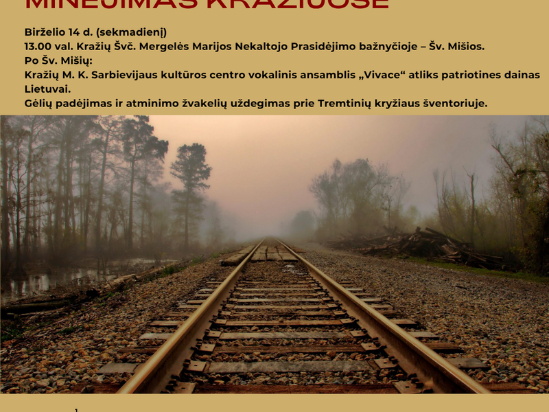 Gedulo ir vilties dienos minėjimas Kražiuose
